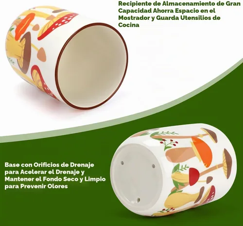Vista 2 de Nefelibata - Soporte para utensilios de cerámica con forma de hongo