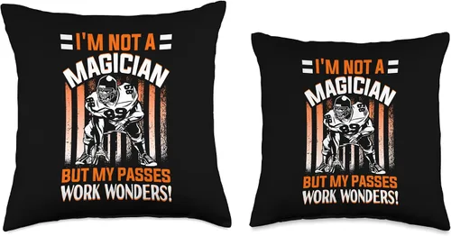 Vista 3 de QB Wonder I'm Not A Magician, But My Passes are Awesome Throw Pillow, 16x16, Multicolor