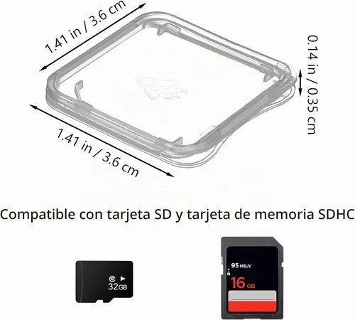 Vista 3 de Caja de plástico 100 unids SD titular de la tarjeta - plástico transparente de almacenamiento de almacenamiento de la tarjeta de memoria