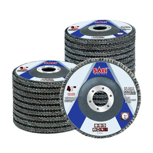 Vista 13 de Sali Paquete de 10 Discos de Aleta Grano 40 de 4.5" x 7/8" Disco de Lijado Tipo Bisel #29 Grado Premium e Industrial Rueda de Amoladora Angular