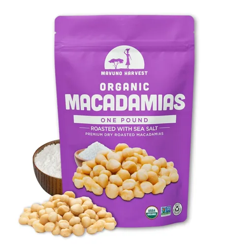 Vista 10 de Mavuno Harvest Anacardos tostados orgánicos con sal marina Anacardos enteros tostados secos Snacks saludables veganos sin OMG para niños