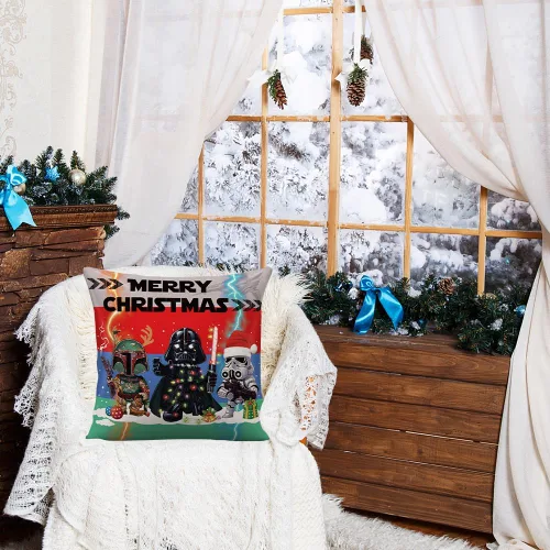 Vista 5 de Funda de almohada con temática de Star and Wars para sala de estar, dormitorio, Dar-t-h-Vader para sofá, cama, sofá, funda de cojín de lino