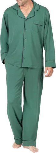 Vista 21 de PajamaGram Conjunto de pijama para hombre, clásico, 100% algodón Negro