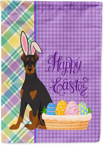 Vista 110 de Caroline's Treasures WDK4925GF Bandera de Pascua Airedale Terrier negra y tostada, tamaño jardín, bandera decorativa para patio exterior, patio