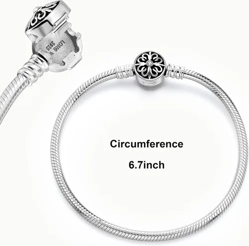 Vista 5 de Long Way Pulsera de plata de ley 925 con cadena de serpiente para adolescentes y mujeres