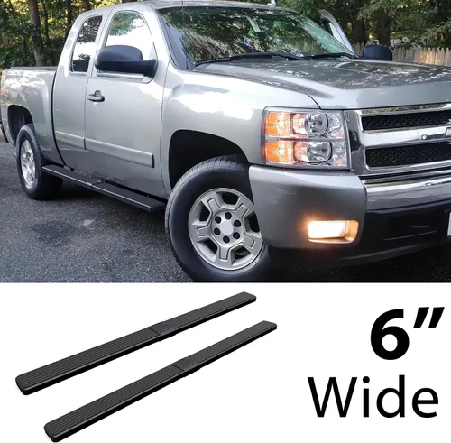 Vista 2 de HD Ridez - Tabla de acero inoxidable de 5 pulgadas de rueda a rueda, compatible con Chevy Silverado GMC Sierra 1500 2500 1999-2013 doble cabina