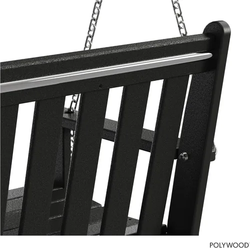 Vista 7 de POLYWOOD GNS60BL Vineyard - Columpio para exteriores de 60 pulgadas, color negro