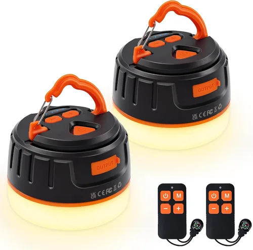 Vista 8 de Sinvitron - Linterna LED para campamento recargable con control remoto - 1000 lúmenes, 150 horas de duración, luz para tienda de campaña, 5200 mAh