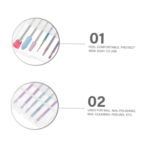Vista 7 de Beavorty 1 Unidades de Pulidor de Uñas Kit de Manicura Rusa Accesorios de Limpieza Limas de Uñas para Uñas Naturales Kit de Cutícula Bits