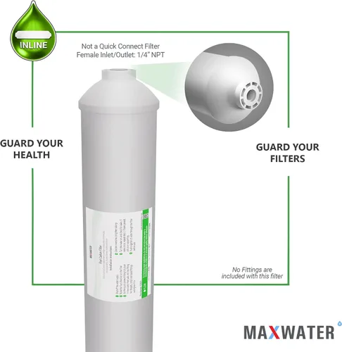 Vista 6 de Reemplazo del filtro de agua de carbón postactivado – Filtro en línea de 5 micras – Filtro de carbono en línea de 10 pulgadas – Bajo fregadero