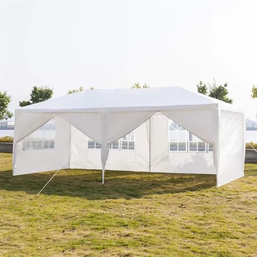 Vista 2 de Gazebo al aire libre, toldo para cochera, refugio de camping, comercial, instantáneo, impermeable, con paredes laterales, tienda de campaña