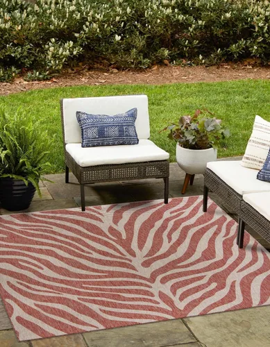 Vista 21 de Unique Loom Outdoor Safari Collection - Alfombra de área - Tsavo (2' x 3' 1", rectangular, azul/marfil)