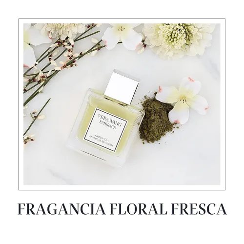 Vista 2 de Vera Wang Embrace Green Tea and Pear Blossom Body Mist 8.1 onzas líquidas (paquete de 1), notas de terrosidad, peonía y sándalo, fragancia