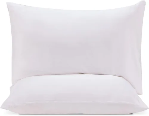 Vista 7 de SLEEP ZONE Juego de 2 fundas de almohada tamaño King, rayón derivado de bambú, color blanco, fundas de almohada suaves y transpirables con cierre