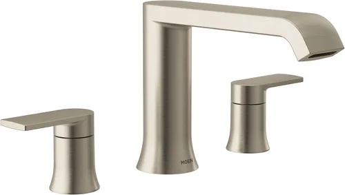 Vista 7 de Moen Genta LX T908BZG - Grifo de bañera romano moderno de dos manijas de oro broncado, requiere válvula, T908BZG