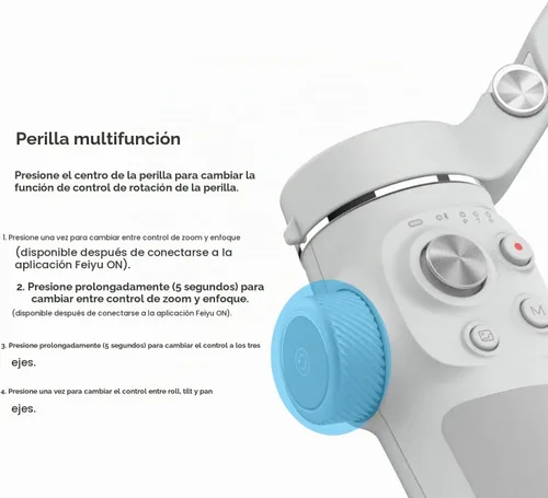 Vista 3 de FeiyuTech VB4 Kit de 3 ejes Smartphone Gimbal – Barra de extensión integrada de 8.5 pulgadas, seguimiento facial AI y luz de relleno, funda