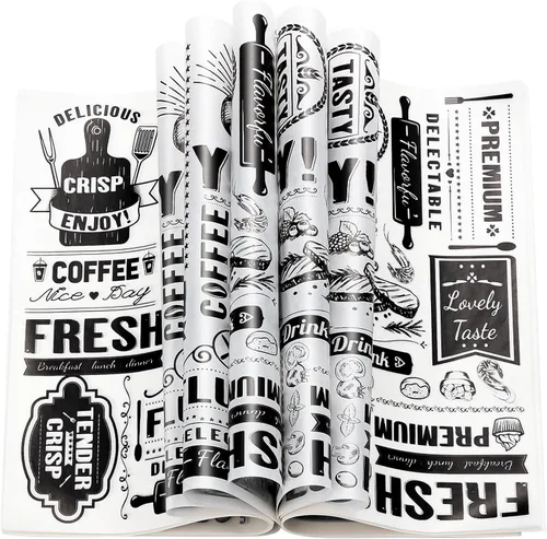 Vista 13 de 100 piezas de hojas de papel encerado de regreso a la escuela para alimentos, papel encerado para envoltorios de sándwiches de comida, envoltorios