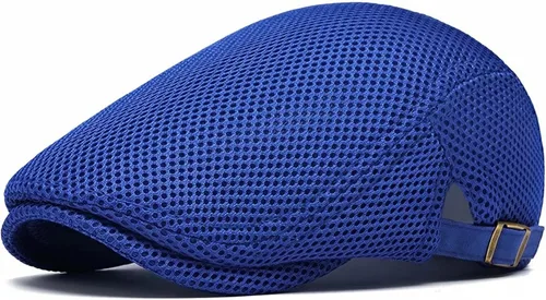 Vista 11 de Sombrero de malla para hombre, transpirable, para verano, boina, Gatsby, hiedra, gorra de conducción, gorra de golf ajustable