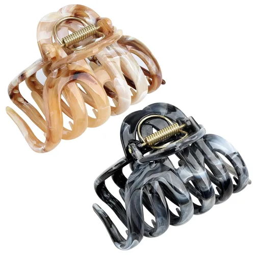Vista 12 de 10 pinzas para el cabello medianas para cabello grueso/fino, agarre fuerte, antideslizante, pinza de mandíbula para el cabello, accesorios