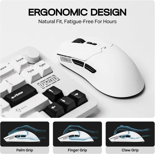 Vista 4 de EPOMAKER Click Lite Mouse inalámbrico para juegos, 800 a 12,000 DPI ajustable, sensor PAW3311, 500mAh, 2.08 oz, 2.4GBTUSB-C recargable con 5 botones
