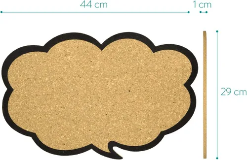 Vista 6 de Navaris Tablero de anuncios de corcho – Diseño de burbuja de pensamiento de 11 x 17 pulgadas, incluye 5 pines – Tablero de anuncios de mensajes