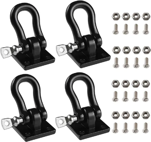 Vista 4 de Gancho de remolque a escala 1/10, gancho de metal para remolque y cadena de rescate, accesorios de decoración compatibles con 1/10 RC Rock Crawler