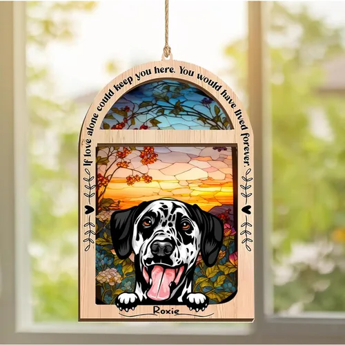 Vista 250 de LOVELYPOD Adorno de Navidad personalizado de sabueso afgano, atrapasoles con nombre, regalos de pérdida de mascotas, regalos para amantes