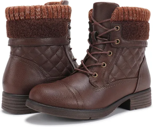 Vista 58 de STQ Botas de combate con cordones para mujer