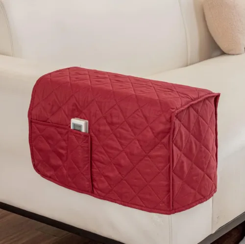 Vista 10 de Fundas antideslizantes para reposabrazos con 2 bolsillos para sofá, sillón, organizador para control remoto, teléfono, protector de brazos