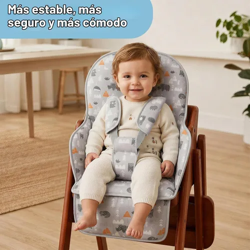 Vista 2 de Cojín para Silla Alta, Cojín para Silla Alta, Patrón Lindo, Diseño Cómodo de Cinturón de Seguridad, Cojín de Asiento Suave y Cómodo, Almohadilla