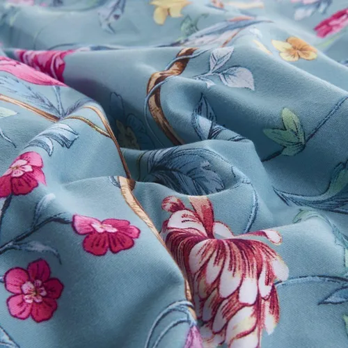 Vista 4 de Eikei Juego de Ropa de Cama de Jardín Botánico con Funda de Edredón de Algodón 100% Cepillado Lavado, Estampado Chinoiserie Asiático, Patrón Floral