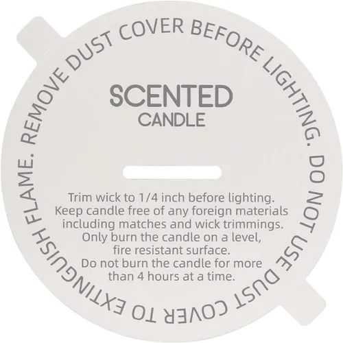 Vista 15 de CandMak Cubiertas antipolvo para velas, 160 tapas blancas mate impresas con lengüeta para hacer velas (2.125 pulgadas)