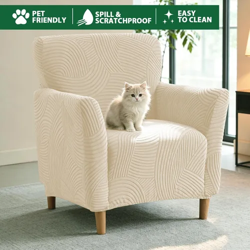 Vista 7 de Fundas elásticas para sillón, fundas estampadas para silla de banquete con brazos, fundas suaves para silla de sala de estar, protector de muebles