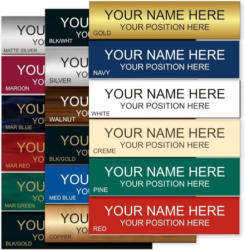 Vista 5 de Placa personalizada nombre de oficina con soporte para pared o computadora, 2 x 8, personalizada