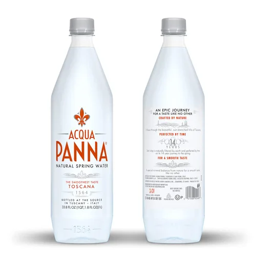 Vista 2 de Acqua Panna Agua natural de manantial, 33.8 onzas líquidas, botellas de plástico, paquete de 6