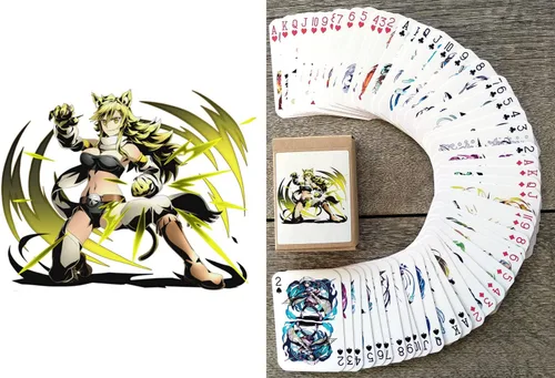 Vista 13 de Naipes de anime # Baraja de póquer 54 cartas todas diferentes # NAGA U Kawaii Anime Chibi Cute Manga