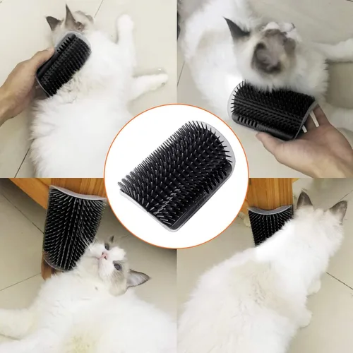 Vista 6 de Paquete de 2 rascadores de esquina para gatos más suaves para pared, cepillo de masaje para aseo de mascotas, rascador facial para gatitos con pelo