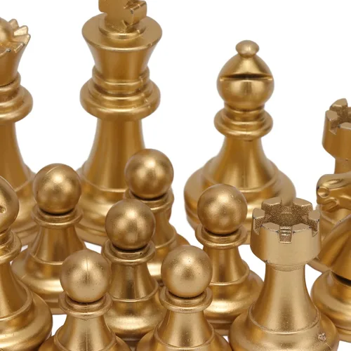 Vista 8 de Honio Juego de ajedrez dorado y plateado duradero de 1.93 pulgadas para juegos de rompecabezas