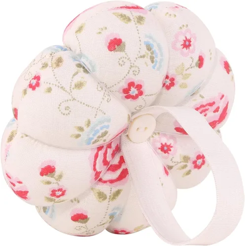 Vista 3 de NEOVIVA Pinc para coser con pulsera, bonito cojín de muñeca para costura diaria, estilo calabaza, paquete de 2, prisma floral rosa
