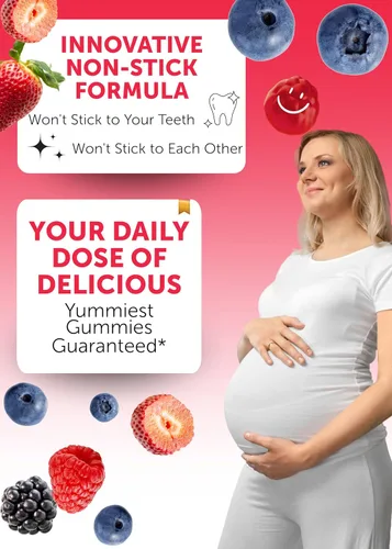Vista 3 de Paquete de gomitas prenatales y vitamina D3 de Lunakai - Multivitamínico en gomitas para el embarazo con hierro y ácido fólico - Suplemento de apoyo