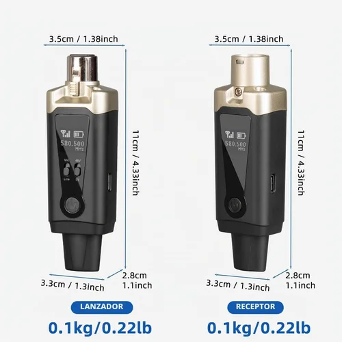 Vista 8 de Depusheng Receptor transmisor de guitarra inalámbrico T9, receptor transmisor de micrófono inalámbrico XLR Sistema inalámbrico para micrófono