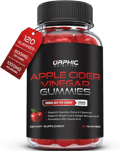 Vista 8 de ORPHIC NUTRITION Gomitas de vinagre de sidra de manzana 1000 mg ACV