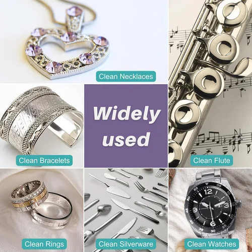 Vista 6 de CATIFLIN 3 paños de limpieza de joyas multicapa, paño de pulido grande, paño de limpieza de joyas 100% algodón para joyas de oro, plata y platino