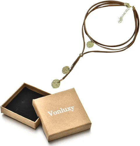 Vista 5 de XULAVA Black Brown Suede Choker Necklace for Women Teen Girls,Boho Jewelry Layered Long Necklaces for Best Friend