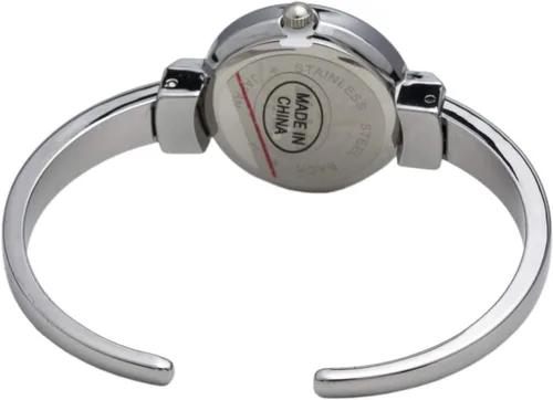 Vista 4 de Collections Quartz Womens 26mm Delicate Metal Cuff Bangle Watch Plateado