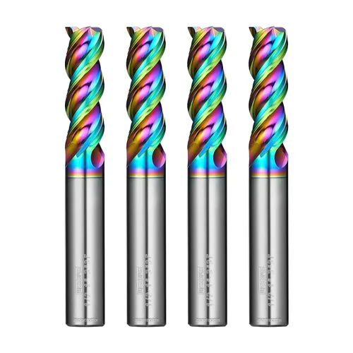 Vista 21 de Juego de fresas de extremo cuadrado de carburo WEXWE Tools Serie DLC, revestimiento tipo diamante, fresa para aluminio, cobre, aleaciones