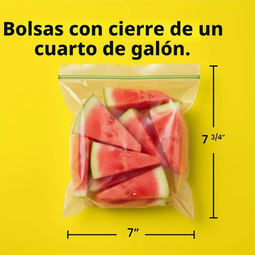 Vista 3 de Glad Bolsas de plástico con cremallera para almacenamiento de alimentos, cuarto de galón, 50 unidades (el paquete puede variar)