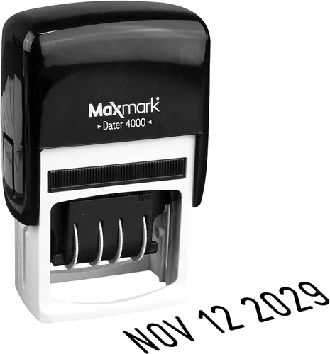 Vista 11 de MaxMark 2000 Dater - Sello de fecha autoentintado, color negro, paquete de 2