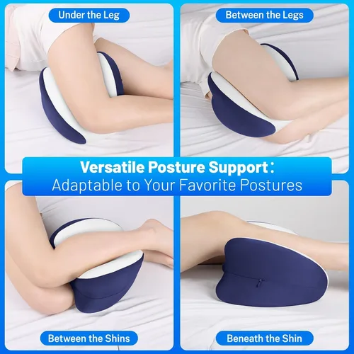 Vista 9 de Almohada de rodilla para dormir de lado, almohada para piernas con funda refrescante, almohada de espuma viscoelástica para piernas para dormir