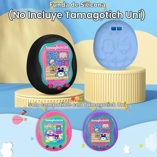 Vista 2 de Funda de silicona compatible con Tamagotchi Uni Virtual Pet Machine, funda protectora para Tamagotchi Uni con cordón para el dedo